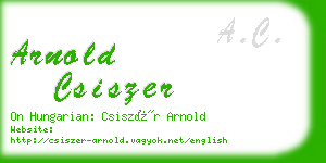 arnold csiszer business card